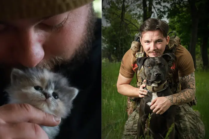 Der Generalstab der ukrainischen Streitkräfte zeigte berührende Fotos von Soldaten mit Tieren